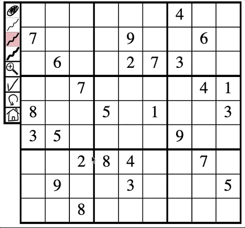 Sudoku being solved